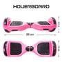 Imagem de Skate Elétrico 6,5 Rosa Hoverboard com Bluetooth e Bolsa