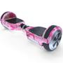 Imagem de Skate Elétrico Hoverboard 6.5" ROSA CAMUFLADO Bluetooth e LED Lateral com Bolsa - Bateria Original - Smart Balance
