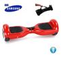 Imagem de Skate Elétrico Hoverboard 6.5" VERMELHO Bluetooth e LED com Bolsa - Bateria Samsung - Smart Balance