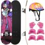 Imagem de Skate Feminino para Menina - Kit Proteção Infantil Completo