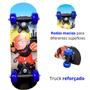 Imagem de Skate Infantil Unissex Estampado Montado Completo Suporta 30Kg Resistente Rodas Macias 