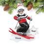 Imagem de Ski Guy Ornament 2022 - Enfeites de Natal personalizados do Skiing Guy - Polyresin Ski Ornaments - Charming Cross Country Skiing Boy - Custom Skiing Christmas Ornament for Christmas Tree 2022