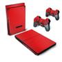 Imagem de Skin Compatível PS2 Slim Adesivo - Fibra de Carbono Vermelho