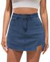 Imagem de Skort Jeans Vetinee 2024 - Cintura Alta, Azul, Tamanho XL