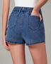 Imagem de Skort luvamia, jeans feminino, clássico, azul, cintura alta, GG