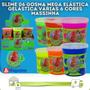 Imagem de Slime 06 Gosma Mega Elástica Gelástica Várias 6 Cores Massinha