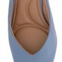 Imagem de Slingback Azul Salto Bloco Couro Recorte V