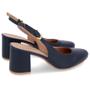 Imagem de Slingback Azul Salto Bloco Couro