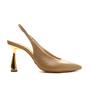 Imagem de Slingback Couro Marrom Salto Alto Cecconello 2391003-3