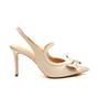 Imagem de Slingback Couro Off White Salto Alto Cecconello 2440006-2