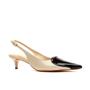 Imagem de Slingback Couro Off White Salto Baixo Cecconello 2389018-2