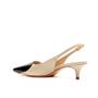 Imagem de Slingback Couro Off White Salto Baixo Cecconello 2389018-2