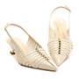 Imagem de Slingback Couro Off White Salto Baixo Cecconello 2393008-5