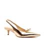 Imagem de Slingback Couro Ouro Light Salto Baixo Cecconello 2473010-1