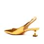 Imagem de Slingback Couro Ouro Salto Baixo Cecconello 2393002-13