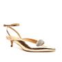 Imagem de Slingback Couro Ouro Salto Bloco Médio Cecconello 2473017-1