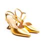 Imagem de Slingback Couro Ouro Salto Médio Cecconello 2388004-1