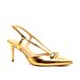 Imagem de Slingback Couro Ouro Salto Médio Cecconello 2477003-3