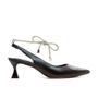 Imagem de Slingback Couro Preto Salto Baixo Cecconello 2256003-2