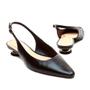 Imagem de Slingback Couro Preto Salto Baixo Cecconello 2645001-9