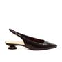 Imagem de Slingback Couro Preto Salto Baixo Cecconello 2645001-9