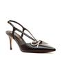 Imagem de Slingback Couro Preto Salto Médio Cecconello 2366001-1