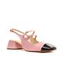 Imagem de Slingback Couro Rosa Salto Bloco Baixo Cecconello 2390002-1