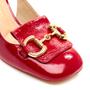 Imagem de Slingback Couro Vermelho Salto Bloco Cecconello 2387002-4