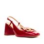 Imagem de Slingback Couro Vermelho Salto Bloco Cecconello 2387002-4