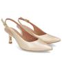 Imagem de Slingback Dourado Salto Fino Couro