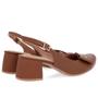 Imagem de Slingback Marrom Salto Bloco Couro Enfeite