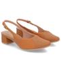 Imagem de Slingback Marrom Salto Bloco Couro Texturizado