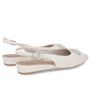 Imagem de Slingback Off-White Salto Anabela Couro Enfeite Brilho