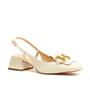 Imagem de Slingback Off White Salto Baixo Cecconello 2390001-9