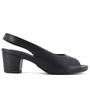 Imagem de Slingback Preto Salto Bloco Couro Laser