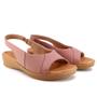 Imagem de Slingback Rosa Salto Plataforma Couro Tecido