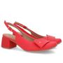 Imagem de Slingback Vermelho Salto Bloco Couro Enfeite