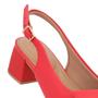 Imagem de Slingback Vermelho Salto Bloco Couro Enfeite