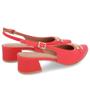 Imagem de Slingback Vermelho Salto Bloco Couro