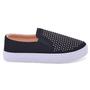 Imagem de Slip On Feminino Sapatênis sem cadarço Casual Preto Hot Fix