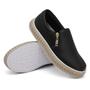 Imagem de Slip On Liso Feminino Zíper Lateral Com Sizal na Sola Leve Moda Jovem Casual  Dia a Dia