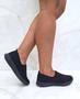 Imagem de Slip On Tênis Meia Feminino Calce Fácil Preto/Preto