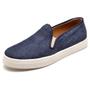 Imagem de Slip On Tenis Slipper Couro Feminino Jeans Moderno Sola Borracha Palmilha Conforto