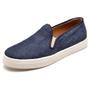 Imagem de Slip On Tenis Slipper Couro Feminino Jeans Moderno Sola Borracha Palmilha Conforto