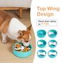 Imagem de Slow Feeder Dog Bowl Sted Puzzle Food azul e branco para cães