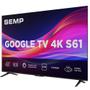 Smart TV Semp 55 Polegadas LED 4K S61 WiFi Bluetooth Google TV 3 HDMI HDR10 Dolby Audio 55S61 Imagem de Smart TV Semp 55 Polegadas LED 4K S61 WiFi Bluetooth Google TV 3 HDMI HDR10 Dolby Audio 55S61