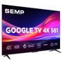 Smart TV Semp 55 Polegadas LED 4K S61 WiFi Bluetooth Google TV 3 HDMI HDR10 Dolby Audio 55S61 Imagem de Smart TV Semp 55 Polegadas LED 4K S61 WiFi Bluetooth Google TV 3 HDMI HDR10 Dolby Audio 55S61