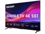 Smart TV Semp 55 Polegadas LED 4K S61 WiFi Bluetooth Google TV 3 HDMI HDR10 Dolby Audio 55S61 Imagem de Smart TV Semp 55 Polegadas LED 4K S61 WiFi Bluetooth Google TV 3 HDMI HDR10 Dolby Audio 55S61