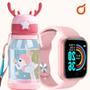 Imagem de Smartwatch d20 masculino e feminino infantil + garrafinha de água 600ml para crianças 