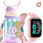 Imagem de Smartwatch d20 masculino e feminino infantil + garrafinha de água 600ml para crianças 